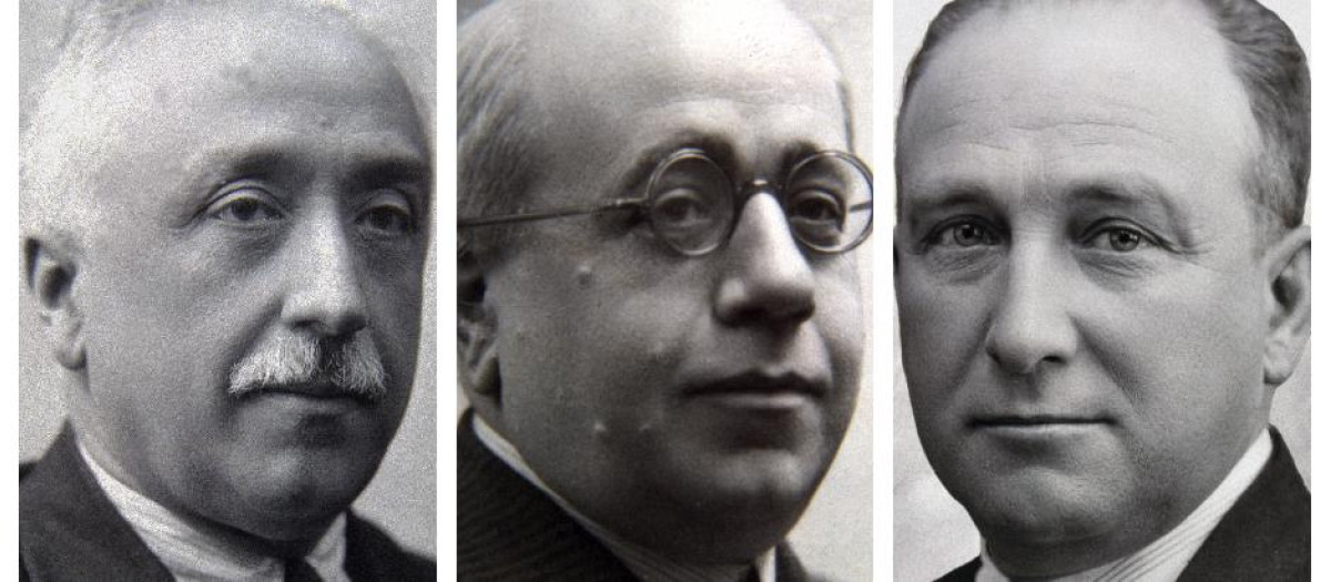 Niceto Alcalá Zamora, Manuel Azaña y Francisco Largo Caballero