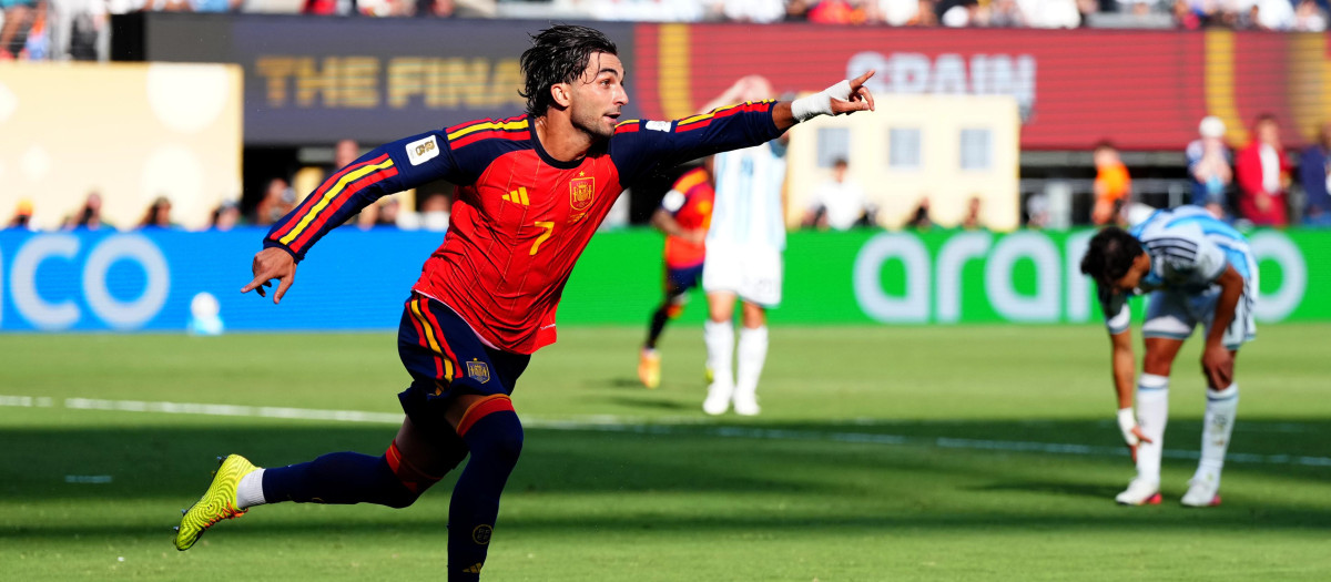 Ferrán Torres tras marcar el gol que le dio el segundo Mundial  a España