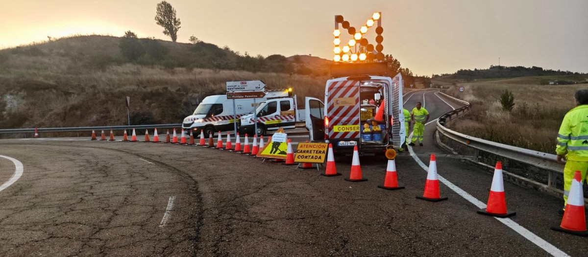 Cierre preventivo de la carretera nacional N-611 en la provincia de Palencia