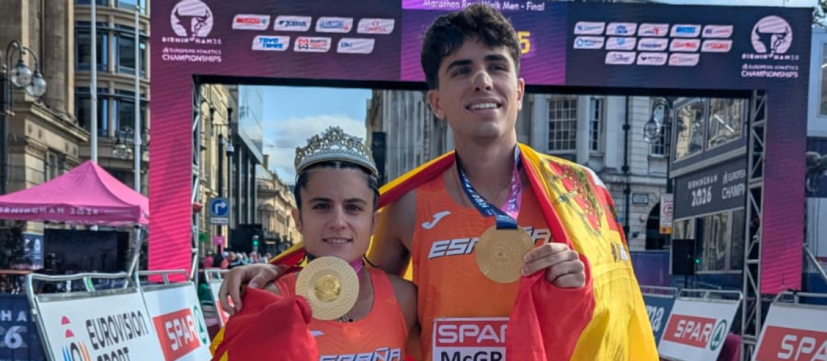 Los campeones de Europa de media maratón marcha, Paul McGrath y María Pérez