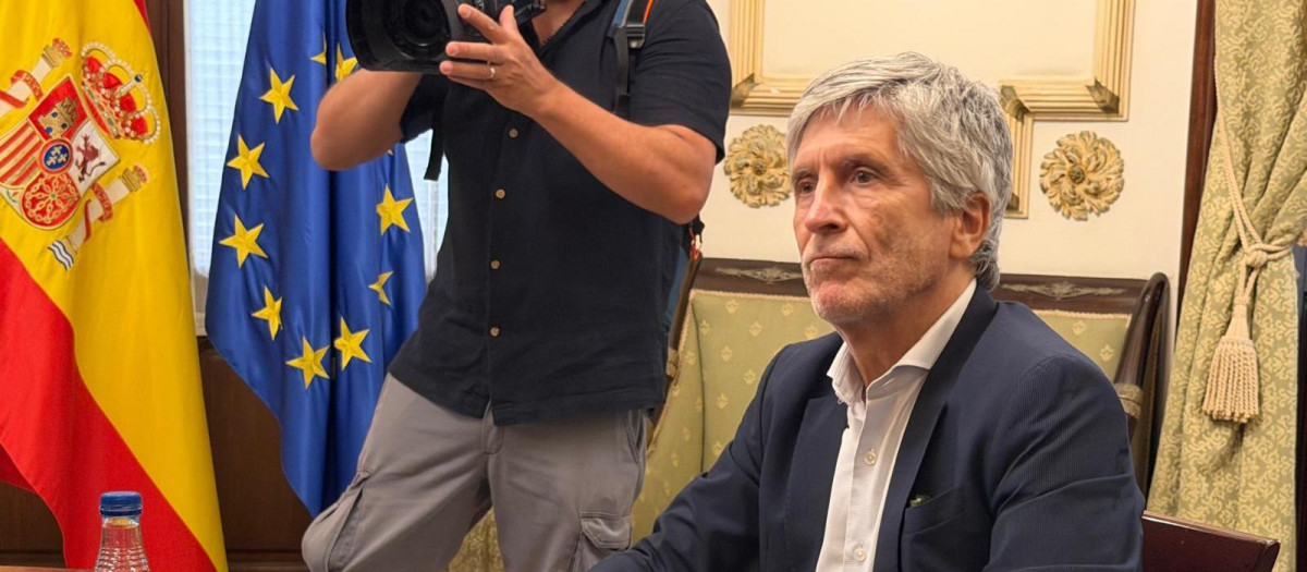 El ministro del Interior, Fernando Grande-Marlaska, el 13 de agosto en Ceuta