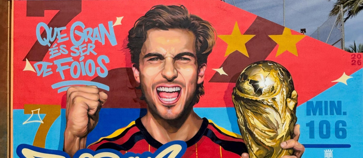 Mural en homenaje a Ferran Torres en Foios (Valencia)