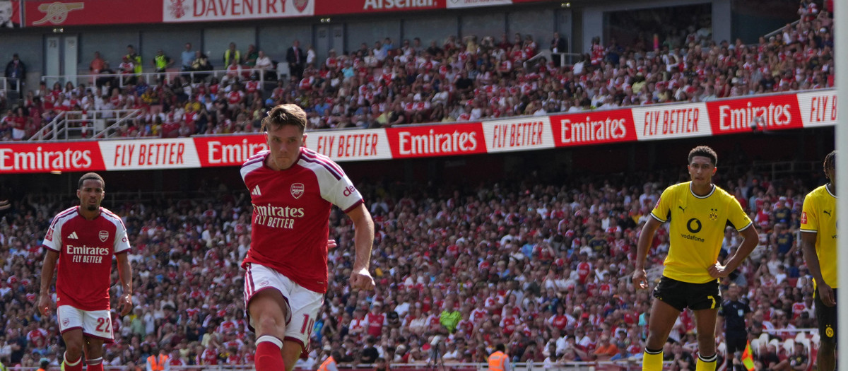 Viktor Gyokeres, en un partido de pretemporada con el Arsenal