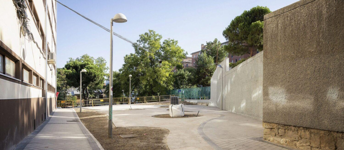 Zona de obras de regeneración del Poblado Dirigido de Fuencarral