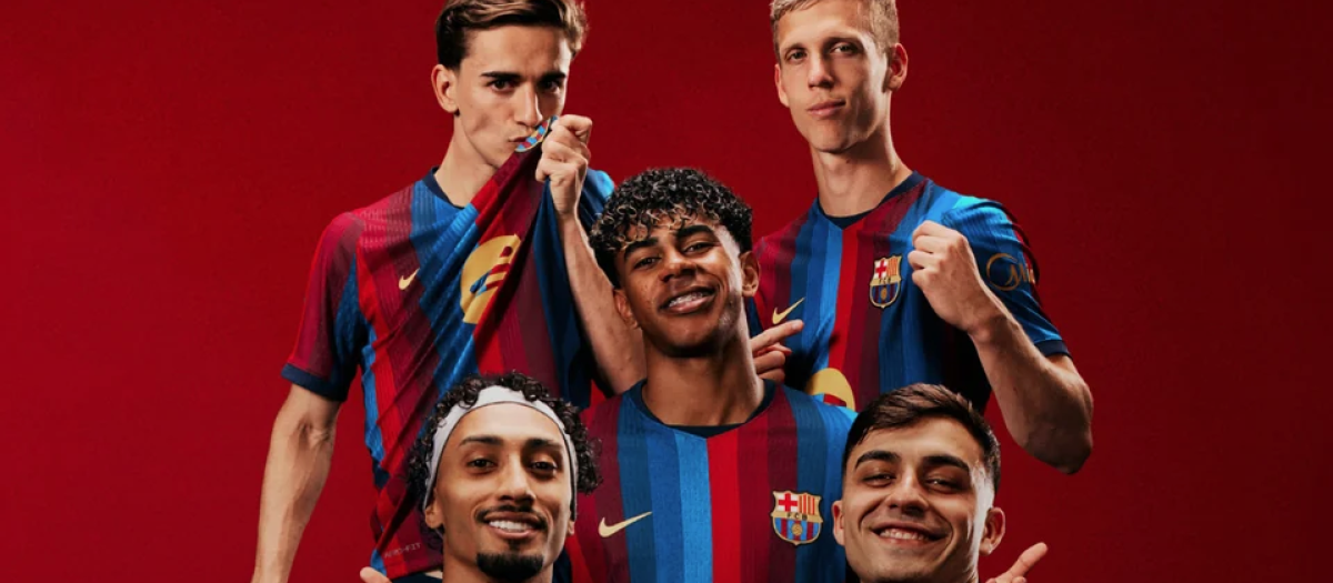Primera equipación del FC Barcelona para la temporada 2026-2027