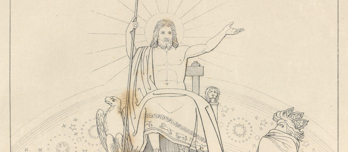 Representación de Zeus en una antigua ilustración de la 'Odisea'