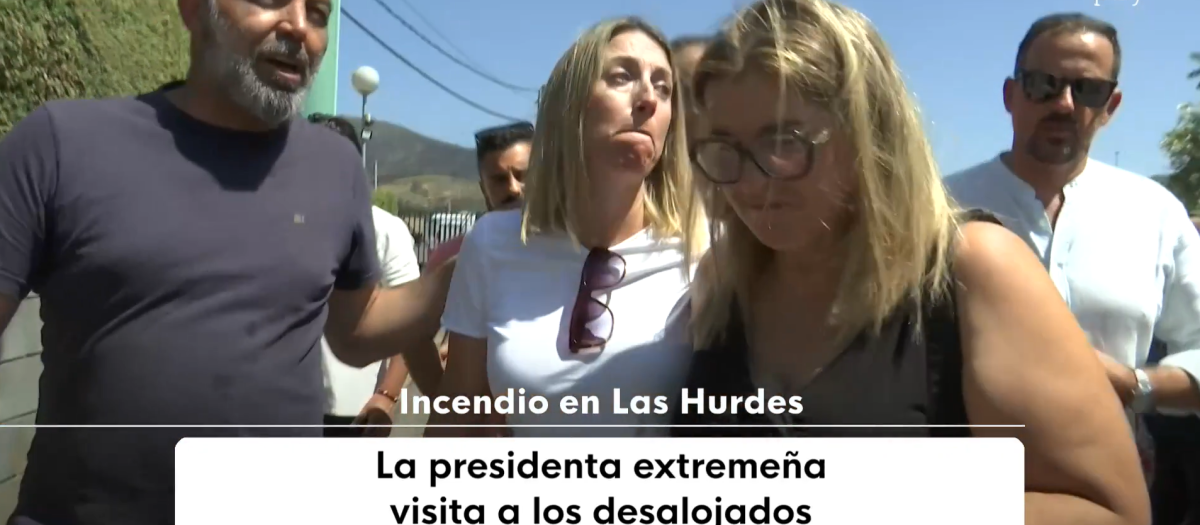 María Guardiola se rompe a llorar tras visitar la zona afectada por los incendios