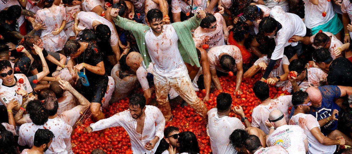 Imagen de archivo de la Tomatina de Buñol.