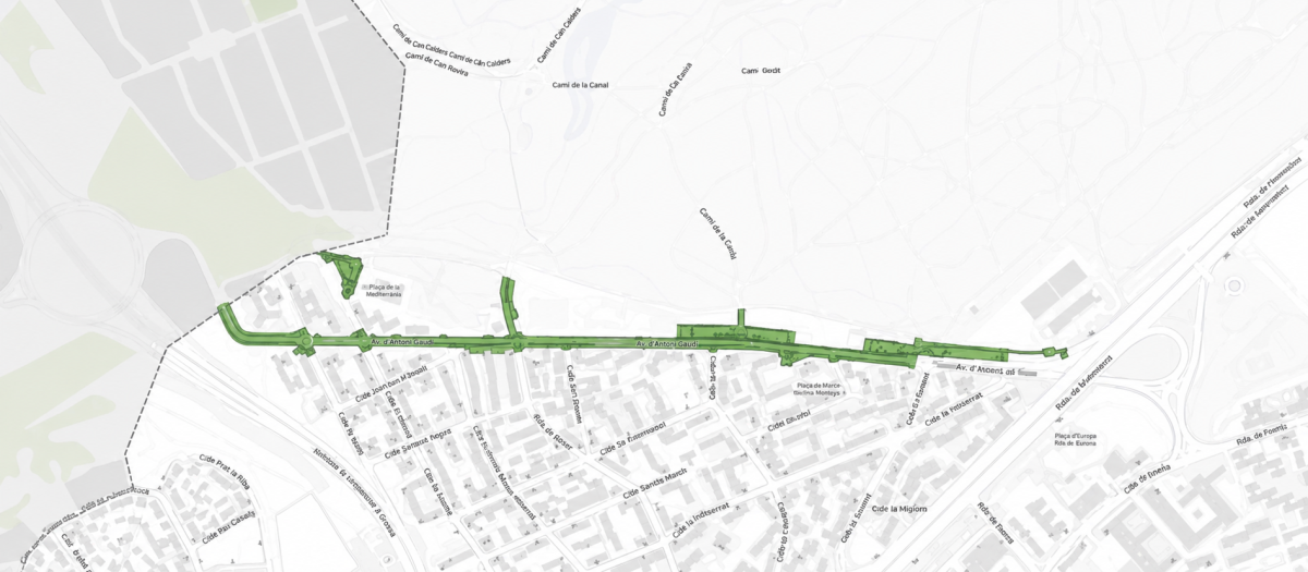 Plano del ámbito de la carretera de Boadilla