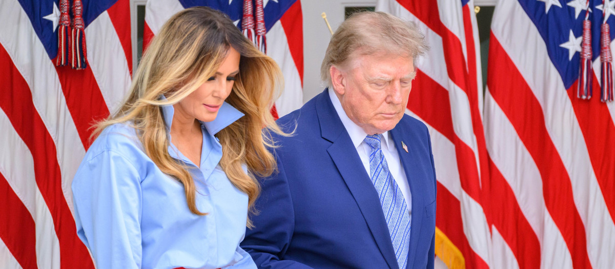 Donal y Melania Trump este jueves