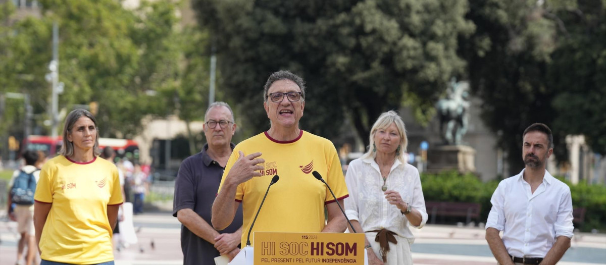 El presidente de la ANC, Josep Vila, en la presentación de la concentración por la Diada