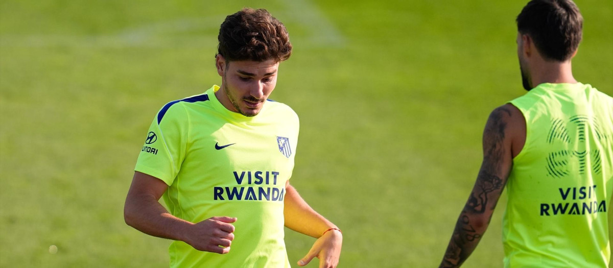 Julián Álvarez, en un entrenamiento con el Real Madrid