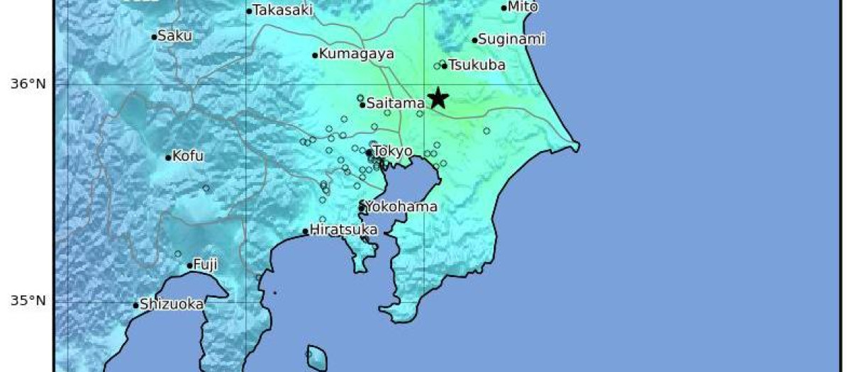 Mapa de temblor del terremoto ocurrido en Japón