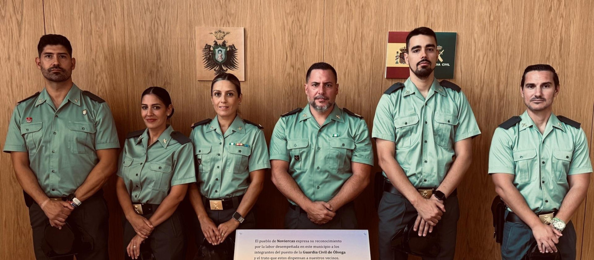 Noviercas (Soria) reconoce la labor de los guardias civiles del Puesto de Ólvega por su atención a los vecinos