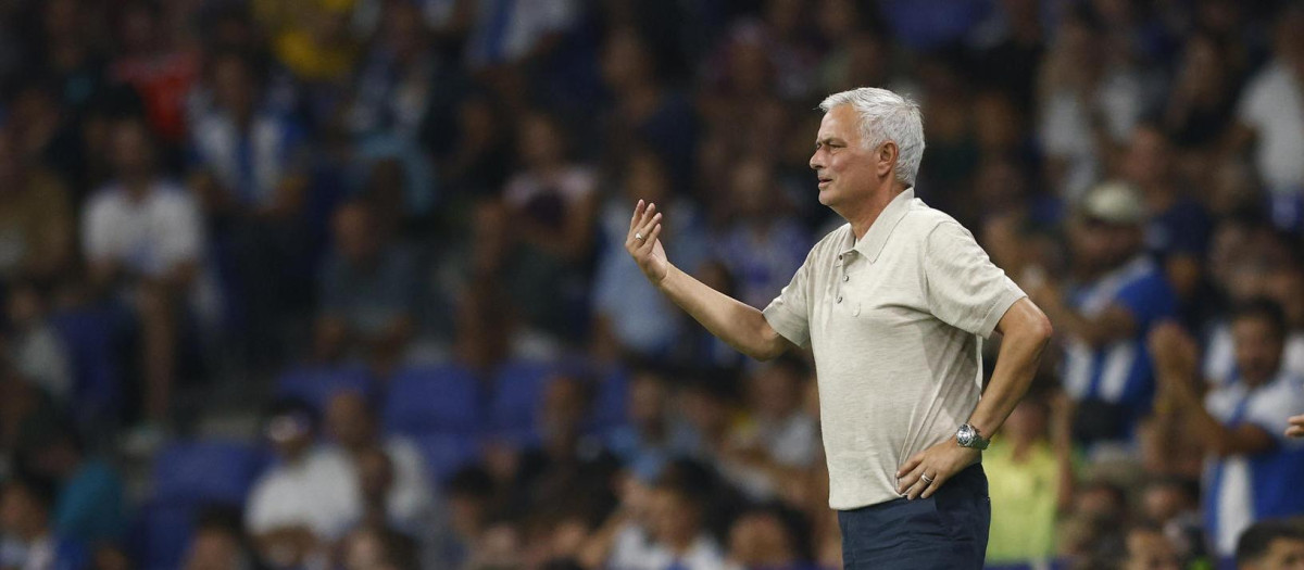Jose Mourinho, durante el partido de LaLiga entre Espanyol y Real Madrid