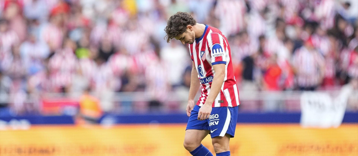 Julián Álvarez, en el partido del Atlético de Madrid frente al Villarreal