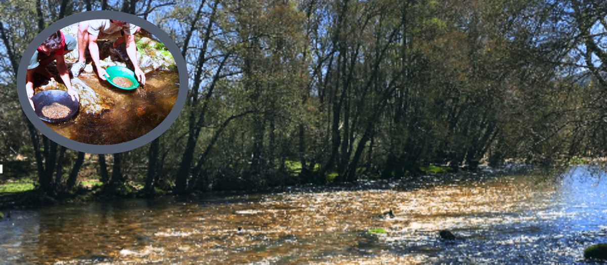 Imagen del río Eria, en León, donde aún se batea oro en busca de este metal precioso