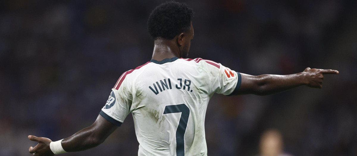 Vinicius Junior, durante el partido de LaLiga de fútbol que RCD Espanyol y Real Madrid