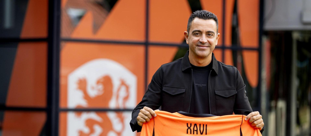 Xavi Hernández, durante su presentación como seleccionador neerlandés