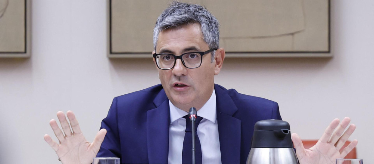 El ministro de Justicia, Felix Bolaños, comparece este jueves en la Comisión Mixta de Seguridad Nacional del Congreso