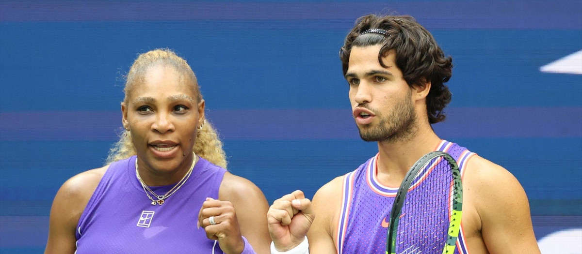 Serena Williams y Carlos Alcaraz, en Nueva York