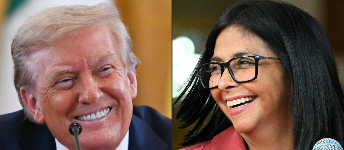 Delcy Rodríguez y Donald Trump