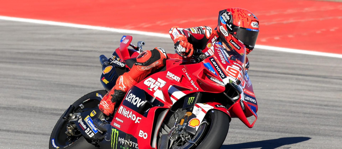 Marc Márquez en la carrera de MotoGP de este domingo en Motorland