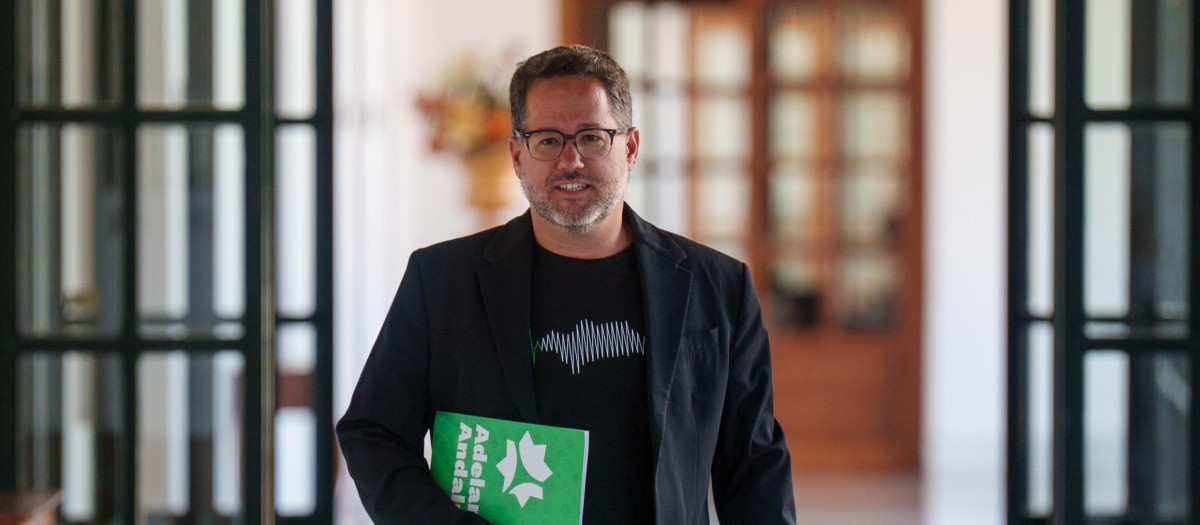 El portavoz de Adelante Andalucía, José Ignacio García Sánchez, este lunes en el Parlamento