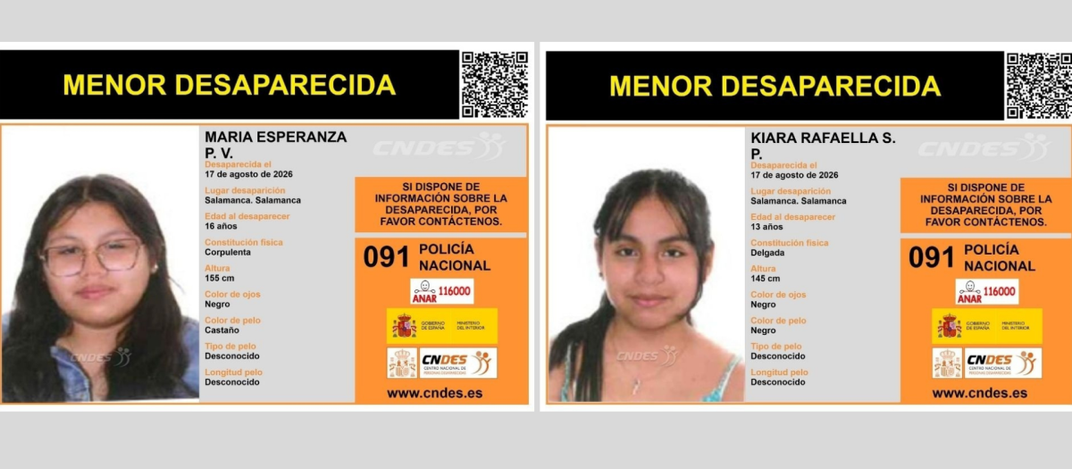 Las dos menores desaparecidas en Salamanca el mismo dia
