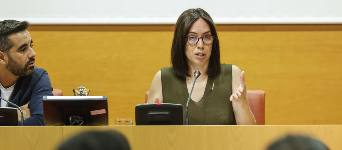 Imagen de Diana Morant tomada este lunes en las Cortes Valencianas