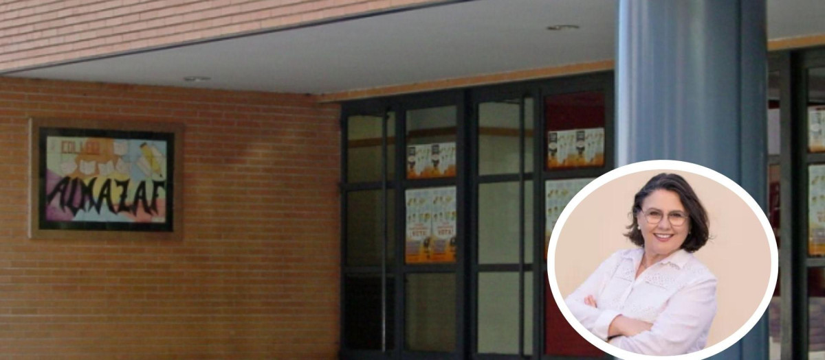 Montaje del centro y de Amparo Medina, portavoz de Compromís