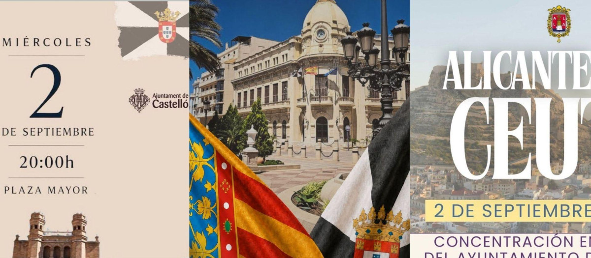 Cartel de la concentración de apoyo a Ceuta en Valencia, Alicante y Castellón