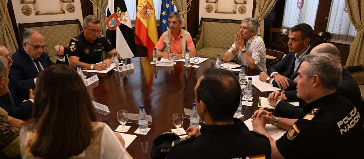Pedro Sánchez, en una reunión el pasado 31 de julio en Ceuta