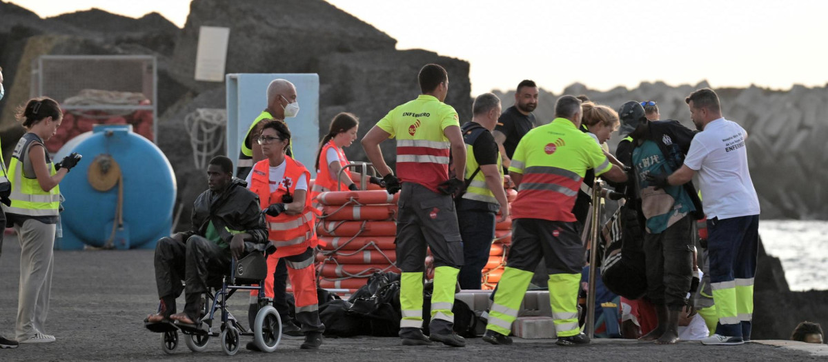 Salvamento Marítimo rescató el pasado 31 de agosto al sur de la isla de El Hierro un cayuco con unas 97 personas a bordo