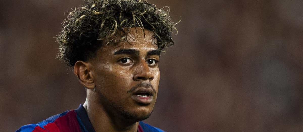 Lamine Yamal, en el partido del FC Barcelona frente al Athletic de Bilbao,