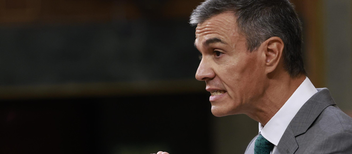 Pedro Sánchez, durante su intervención en el Pleno sobre Ceuta