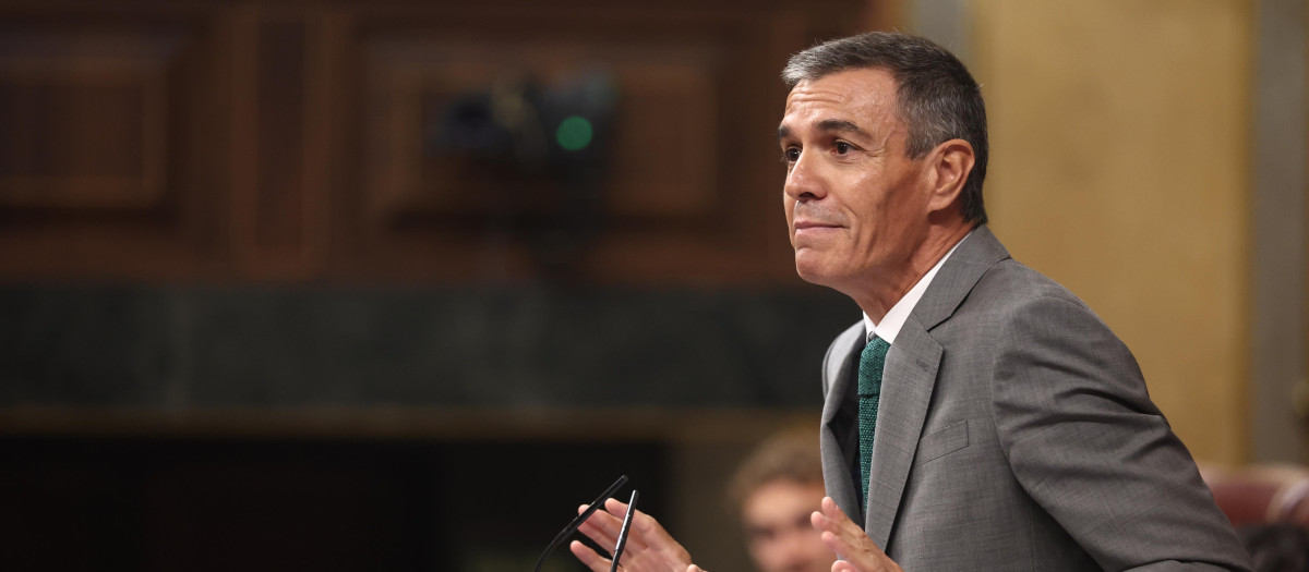 El presidente del Gobierno, Pedro Sánchez, en el Congreso de los Diputados