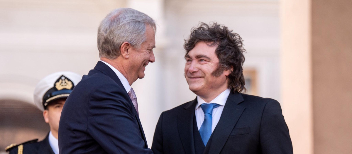 El presidente de Chile, José Antonio Kast, y Javier Milei