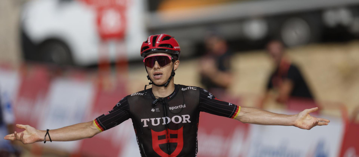 Marco Brenner celebra su victoria en la 14ª etapa de La Vuelta a España