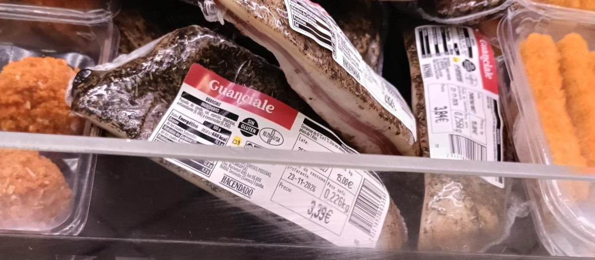 Imagen del guanciale en piezas de Mercadona