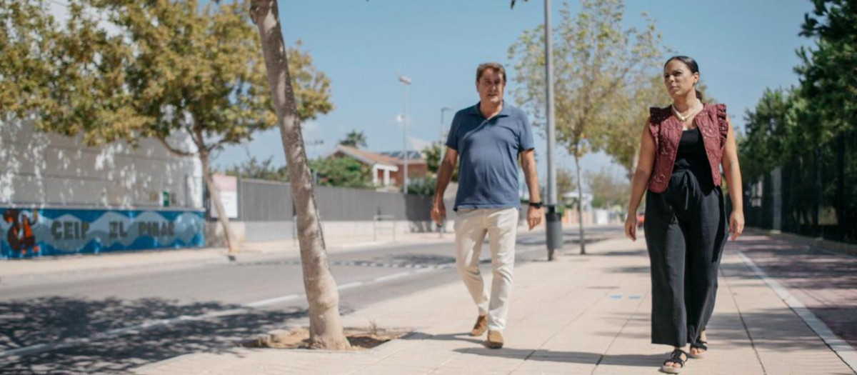 Giner Romero en el nuevo camino escolar al CEIP El Pinar