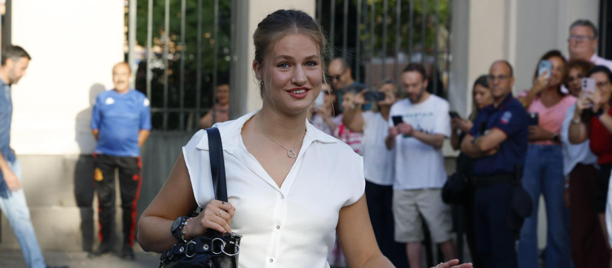 La Princesa de Asturias, este lunes a su llegada a la Universidad Carlos III