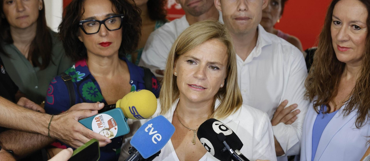 Imagen tomada este lunes de Pilar Bernabé tras presentar oficialmente su candidatura a la Alcaldía de Valencia por el PSPV-PSOE