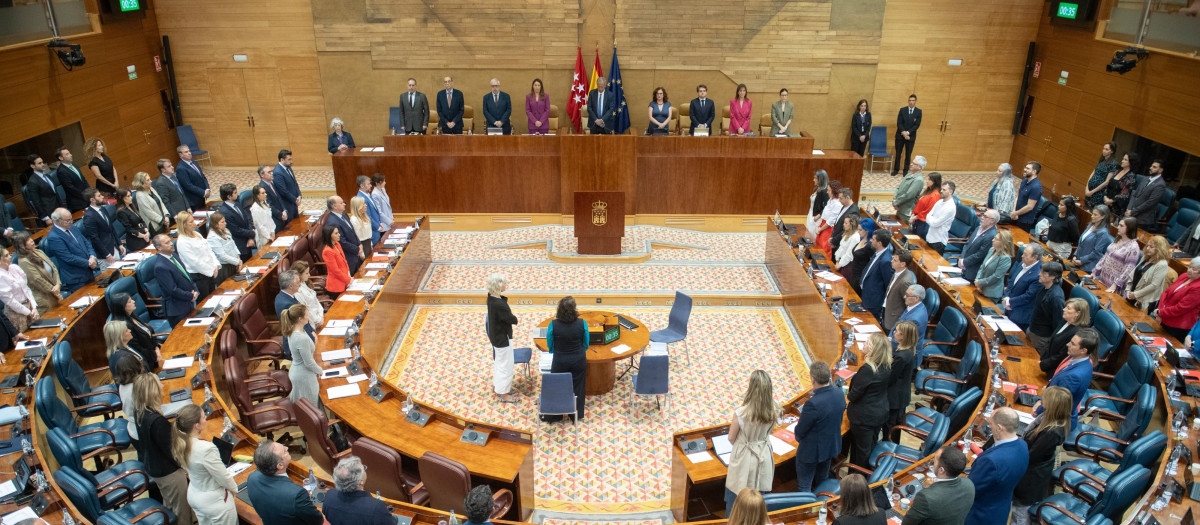 El hemiciclo de la Asamblea de Madrid durante una sesión plenaria