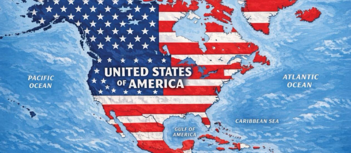Mapa de Norteamérica, Centroamérica y el Caribe publicado por el presidente Donald Trump