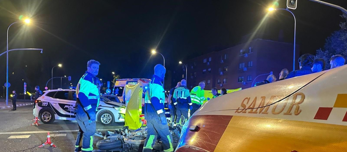 Muere un motorista de 47 años en Latina (Madrid) tras colisionar con un turismo