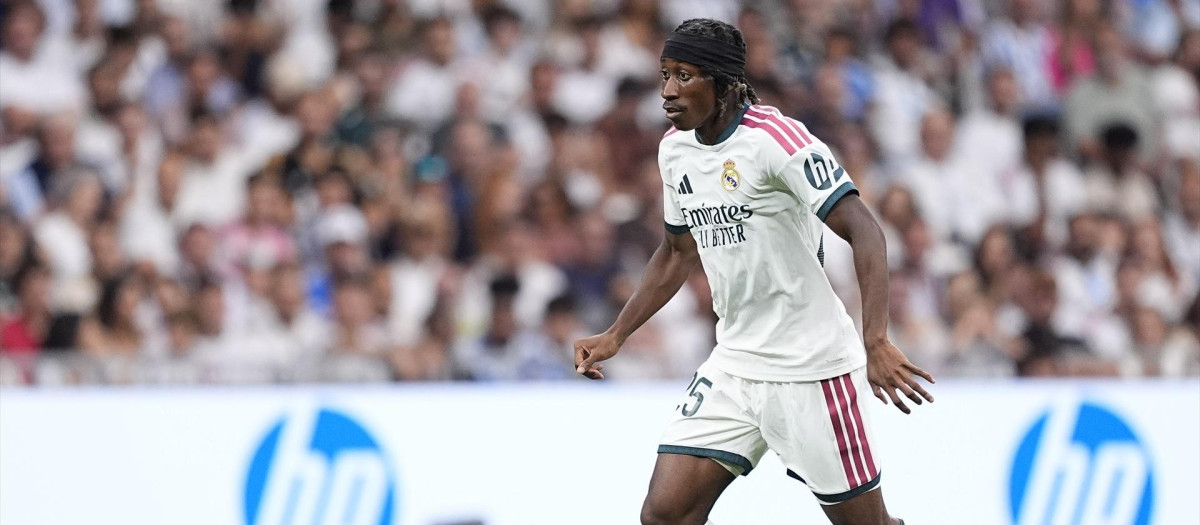 Yan Diomande, en un partido con el Real Madrid
