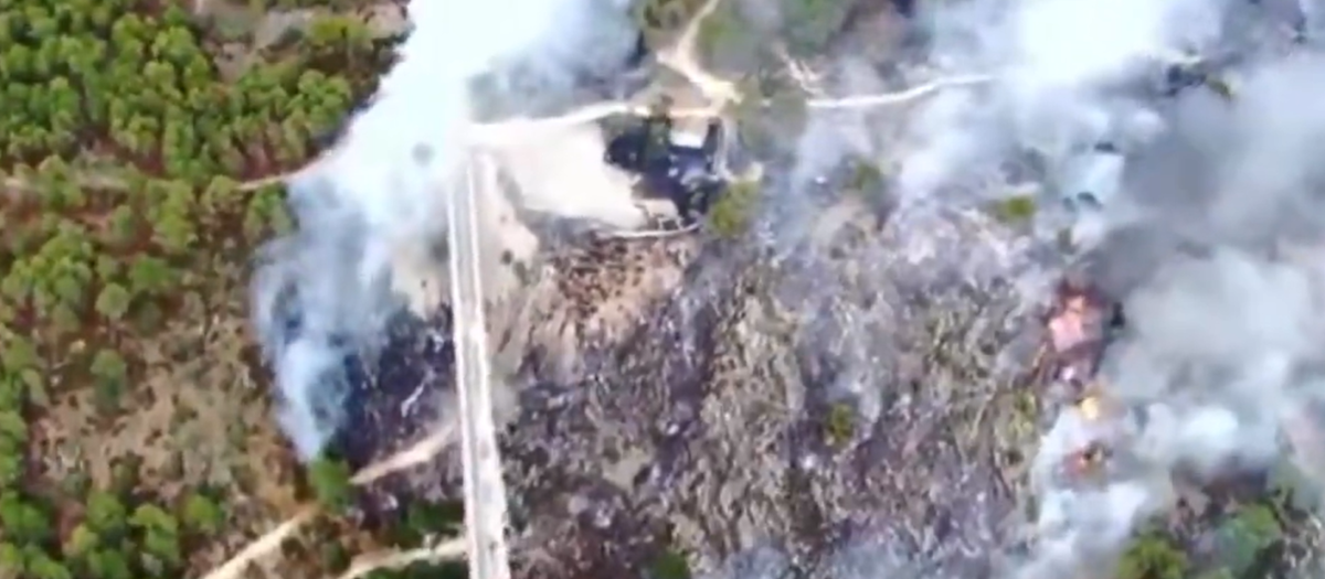 Incendio forestal en Santa María de la Alameda