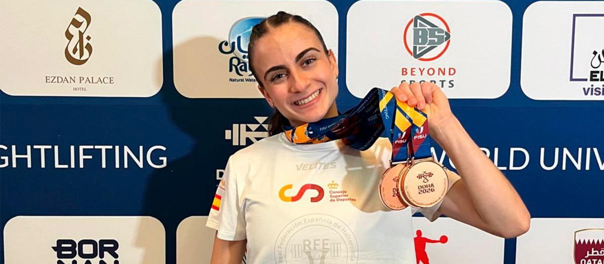La alumna de la UCLM Celia Reoyos Villamor consigue tres bronces en el mundial universitario de halterofilia