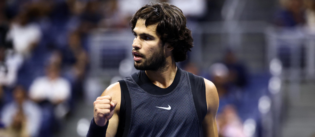 Carlos Alcaraz, durante los cuartos de final del US Open
